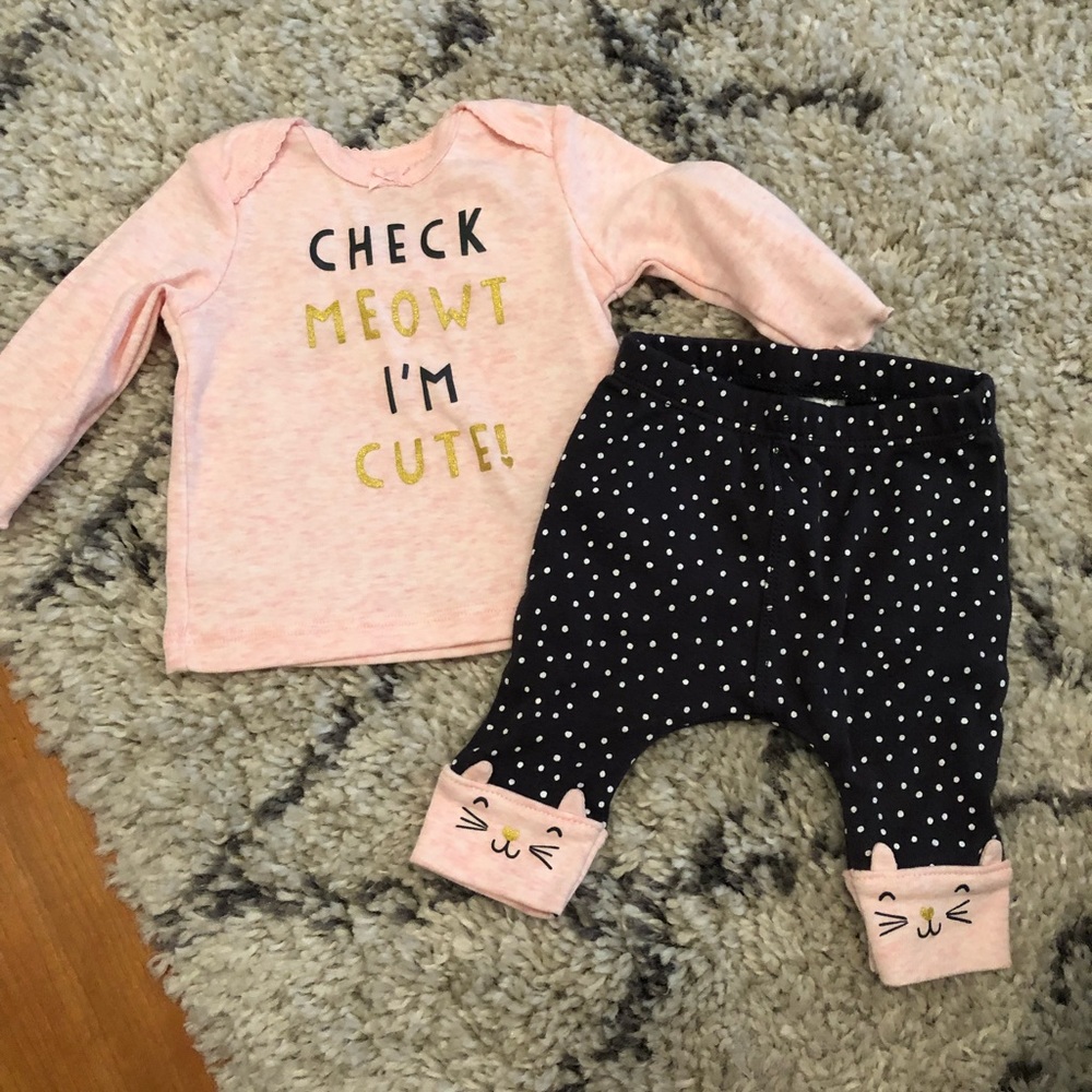 Carters newborn shirt and pants